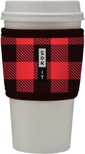 Vista 161 de Sok It HotSok Coffee & Tea - Funda de neopreno con aislamiento reutilizable (floral abstracto)