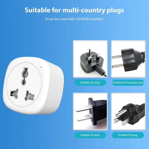 Vista 4 de Enchufe inteligente, enchufes inteligentes WiFi de 2.4 GHz compatibles con control remoto Zigbee/BLEmesh TY APP TY, Compartir inteligente 16A WiFi