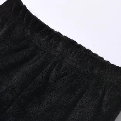Vista 2 de Pantalones acampanados de terciopelo para niños pequeños, leggings con volantes, pantalones acampanados, pantalones de mezclilla rasgados