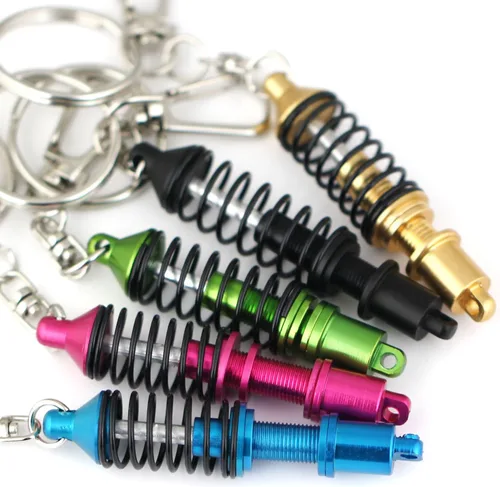 Vista 7 de Llavero creativo modelo autoparte de moda coilover amortiguador Maycom, color rojo, Hecho por el hombre, S