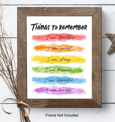 Vista 8 de Arte de pared de afirmaciones positivas – Arte de pared con citas inspiradoras – Regalo de aliento para mujeres, niñas, hija, mejor amiga, mejor