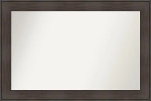 Vista 52 de Amanti Art Espejo personalizado, espejo de baño de veta de madera rústica William, espejo de pared o espejo de tocador de baño sobre el fregadero