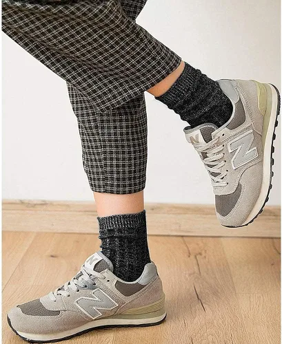 Vista 6 de 5 pares de calcetines de lana para mujer, diseño de punto grueso, cálidos y cómodos para invierno