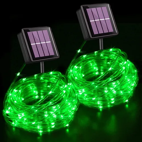 Vista 17 de YEGUO Luces naranjas para Halloween, paquete de 2 cuerdas de 100 luces LED de 33 pies cada uno, 8 modos de luces de hadas en tubo transparente