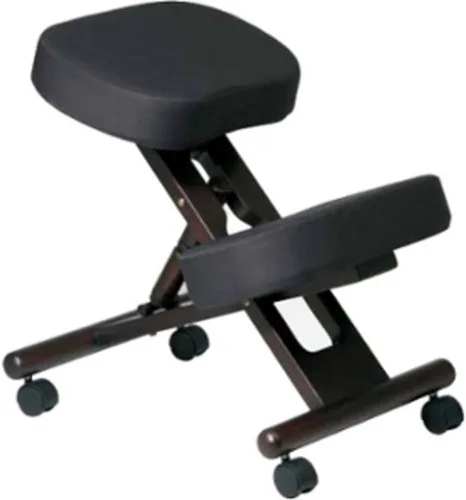 Vista 6 de Office Star KC Series - Rodillera ajustable de diseño ergonómico con acolchado de espuma viscoelástica y ruedas, base de madera con acabado espresso