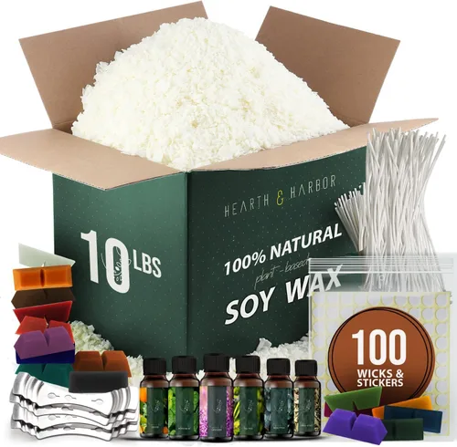 Vista 14 de Hearth & Harbor Cera de soja orgánica para hacer velas, suministros de fabricación de velas naturales de 2 libras, sin cera de abejas, sin parafina