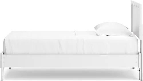 Vista 11 de Signature Design by Ashley Hallityn - Cama de plataforma casual de doble panel, no necesita base o somier, color blanco