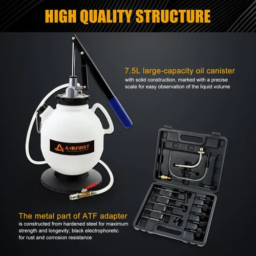 Vista 6 de Juego de herramientas manuales de reabastecimiento y transferencia de aceite ATF para bomba de líquido de transmisión automática, 7.5L con 15