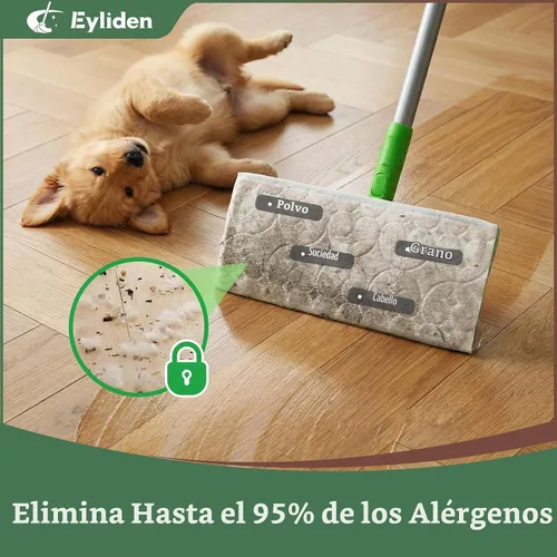 Vista 3 de Eyliden - Trapeador barredora con 36 repuestos, 3 tipos de paños desechables secos y húmedos, diseño hermético sin almohadillas perdidas, recambios