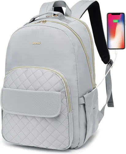 Vista 9 de Mochila para laptop para mujer, mochilas de viaje de negocios de 15.6 pulgadas, mochila escolar para niñas, profesores, mochila apta para la Negro