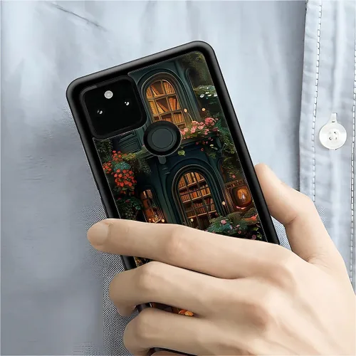 Vista 332 de Compatible con Google Pixel 4A 5G Mobile Case Creative Acrylic Panel trasero Silicona Protección Grip especialmente diseñado para Google Pixel 4A 5G