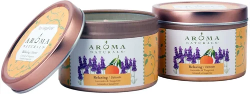 Vista 5 de Aroma Naturals Tin Candle - Aceite esencial de lavanda con aroma de soja natural, tranquilidad, 2