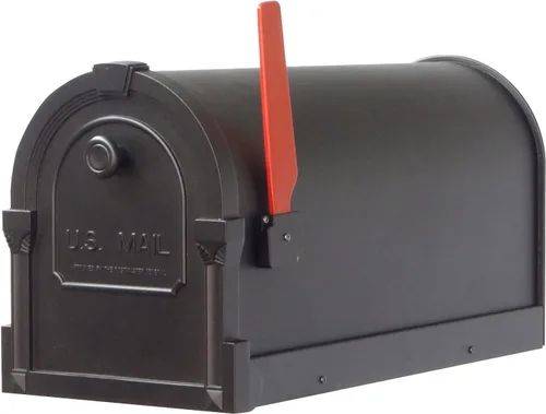 Vista 7 de Buzón Savannah con poste Ashland - Buzón negro con poste de aluminio - SCS-1014_SPK-600-BLK