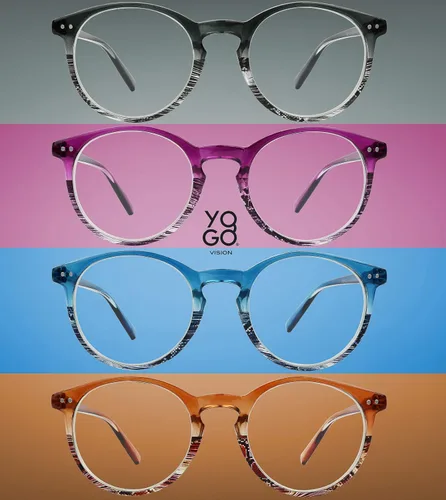 Vista 2 de Yogo Vision Reading Glasses for Women Men Blue Light Blocking Reading Glasses Round Readers