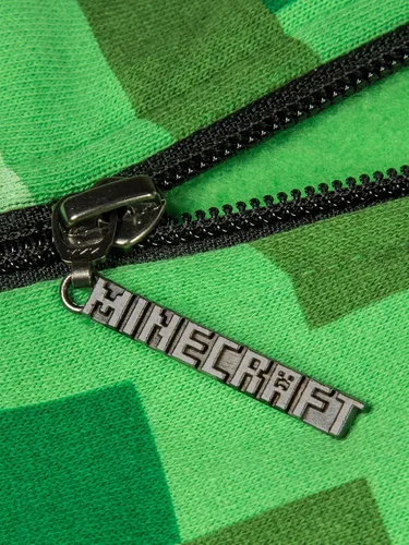 Vista 5 de JINX Minecraft - Sudadera con capucha con cremallera para niños grandes Verde