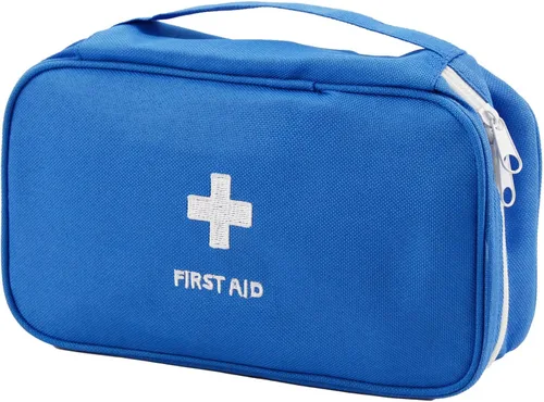 Vista 10 de TOPASION Bolsa vacía portátil para botiquín de primeros auxilios, bolsa de medicina de viaje, bolsa médica pequeña (2 piezas, azul)