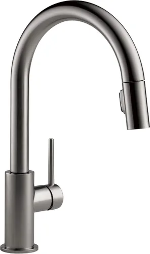 Vista 8 de Delta Faucet Trinsic - Grifo de cocina de níquel cepillado, grifos de cocina con rociador extraíble, grifo para fregadero de cocina con acoplamiento
