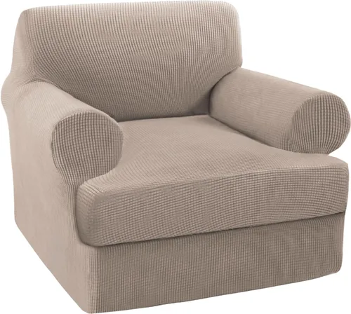 Vista 50 de Turquoize Funda para sillón con cojín en forma de T para sala de estar, funda elástica para sofá, funda suave para sillón, fundas de muebles