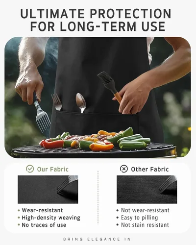 Vista 6 de Syntus Chef Apron for Men Women Kitchen Cooking Apron with Pockets, Adjustable Bib Aprons Stain Resistant