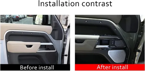 Vista 2 de YIWANG Cubierta de plástico ABS para manija interior de puerta para Land Rover Defender 90 2020-2022, accesorios de automóvil, juego de 2 piezas