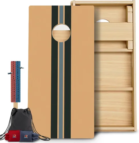 Vista 78 de CornholeGamesUSA Pro - Juego de tablas de Cornhole Fabricado en Estados Unidos Abedul báltico 3/4 Sin rebote Patas triples gruesas Dos