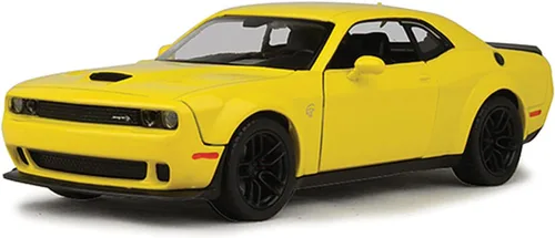 Vista 2 de Motormax 2018 Dodge Challenger SRT Hellcat Widebody Amarillo 1/24 Diecast Model Car 79350