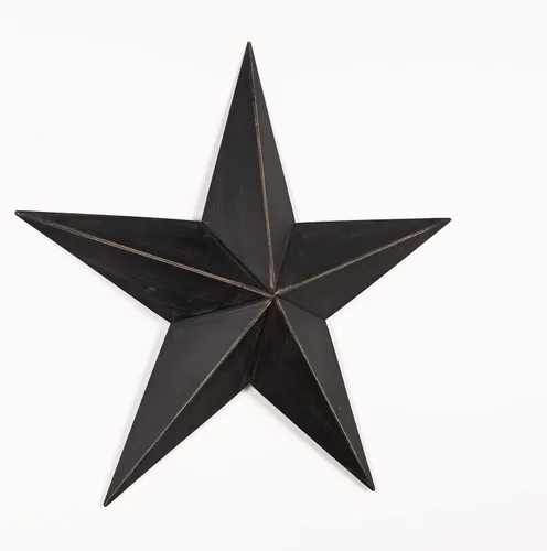 Vista 2 de Estrella de metal, color negro o rojo, Metal, Negro, 12" x 12