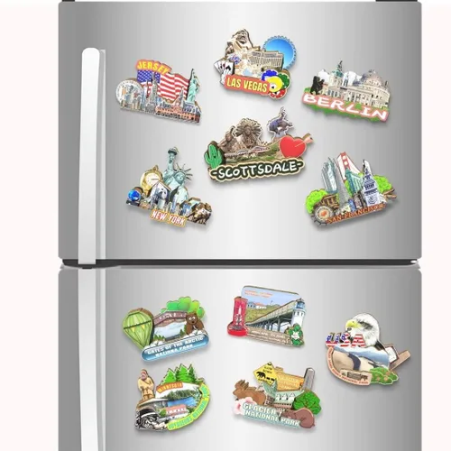 Vista 4 de USA Scottsdale - Imán de nevera con imán de madera 3D, monumentos de viaje, decoración coleccionable a mano, 2