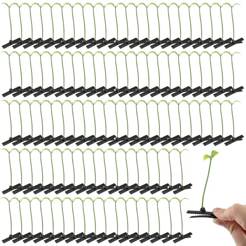 Vista 16 de Tigeen - 100 piezas de pinzas para el cabello con diseño de brotes de judías, divertidas horquillas de plantas, flores de césped, mariposas, hongos