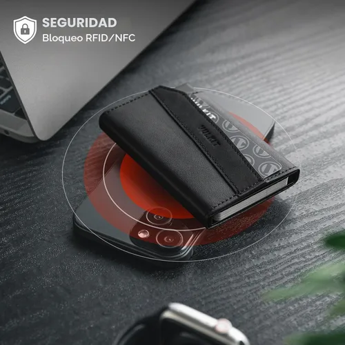 Vista 6 de VULKIT Cartera magnética desplegable para máximo 8 tarjetas, compatible con iPhone serie 12 o superior, incluye anillo magnético, empaquetado
