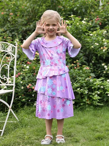 Vista 6 de HenzWorld Disfraz de Mirabel para niñas vestido mágico de la familia IsabelaMadrigalPepa disfraz de dibujos animados traje de fiesta