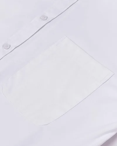 Vista 4 de Alimens & Gentle - Camisa Oxford lisa, de manga larga, con botones y bolsillo, para hombre