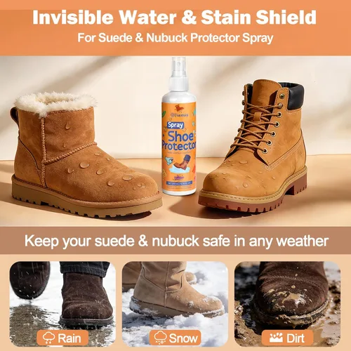 Vista 7 de Shoe Protector Spray - 6.76oz Professional Waterproof Stain Guard Advanced Nano Protection for Suede,Leather,Fabric