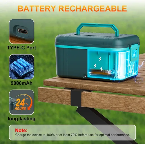 Vista 3 de Fiambrera eléctrica inalámbrica para adultos, 5.5 tazas recargable, con calefacción automática, calentador de alimentos con función de memoria y Azul