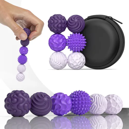 Vista 21 de Bolas magnéticas de juguete fidget, juguete sensorial de silicona para aliviar el estrés para adultos, adolescentes con autismo, ansiedad, TDAH
