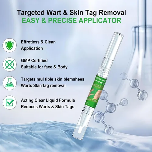 Vista 4 de Removedor de verrugas suave para niños y adultos - Tratamiento sin dolor de maíz y callos para manos y pies, bolígrafo de precisión de 0.1 fl oz