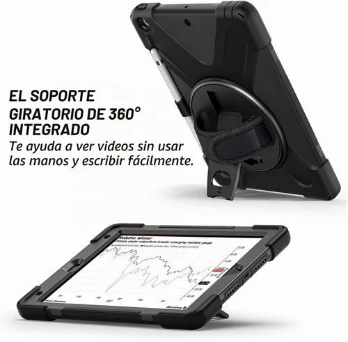 Vista 4 de ZenRich - Funda a prueba de golpes para iPad de 9ª/8ª/7ª generación de 10,2 pulgadas, color negro