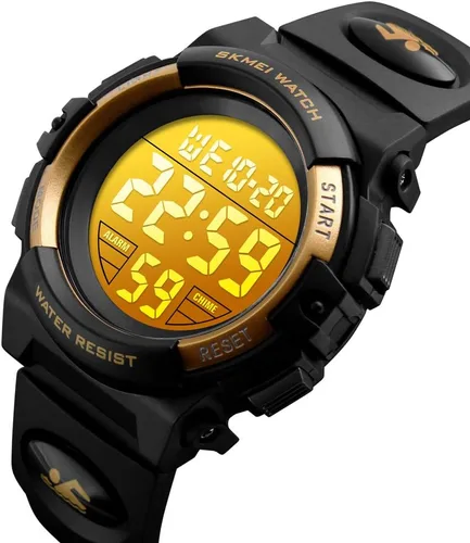 Vista 2 de Reloj digital deportivo impermeable para niños, reloj despertador de 1224 H, cronómetro, calendario de 3 a 15 años, reloj de pulsera para niños