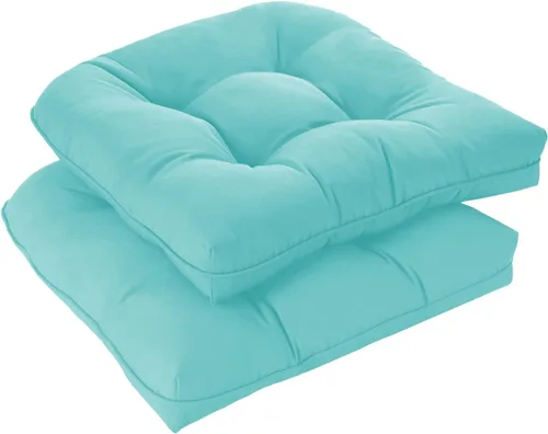 Vista 13 de downluxe Juego de 2 cojines para sillas de exterior para muebles de patio, cojines impermeables acolchados rellenos para muebles de patio, cojín