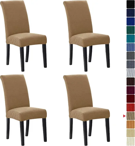 Vista 51 de Juego de 2 fundas para sillas de comedor, fundas elásticas para sillas de comedor, fundas para sillas de cocina de jacquard texturizadas, decoración
