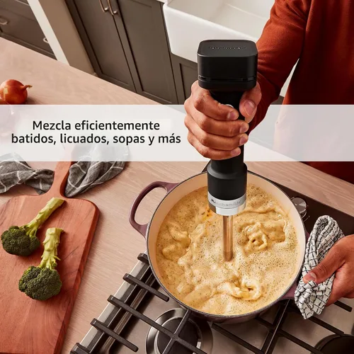Vista 4 de KitchenAid Batidora de mano inalámbrica Go - batería incluida, KHBRV71, negro mate