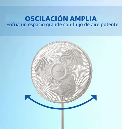Vista 4 de Lasko Pedestal oscilante y ventiladores de soporte, blanco de 16 pulgadas y negro de 18 pulgadas