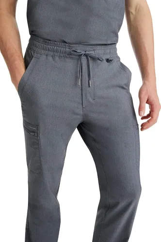 Vista 6 de Healing Hands Mens Scrub Pant 6 Pocket Purple Label 9300 Daniel Elastic Waist Drawstring Scrubs Pant