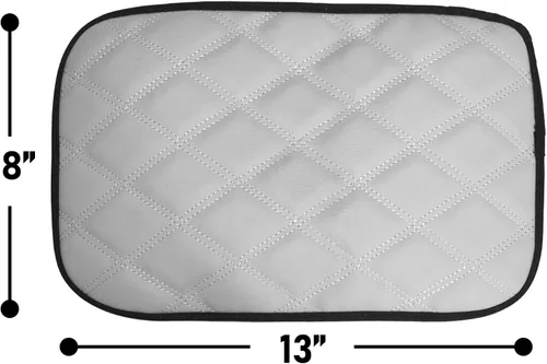 Vista 4 de FH Group Cojín de reposabrazos de consola central de lujo de piel sintética con patrón de diamante, protector de asiento para la mayoría