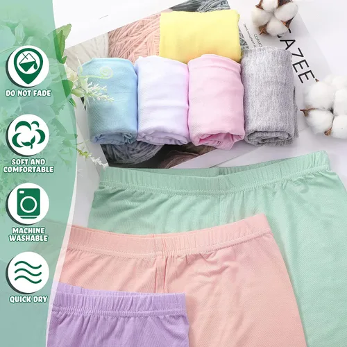 Vista 3 de Boyiee Paquete de 8 pantalones cortos de baile para niñas, pantalones cortos de ciclismo para danza, gimnasia, yoga, seguridad activa debajo
