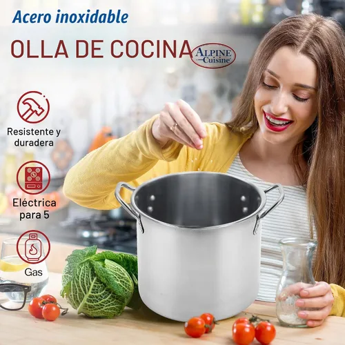 Vista 5 de Aramco AI14437-12 Alpine Cuisine - Olla de acero inoxidable, 12 cuartos de galón