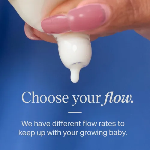 Vista 5 de Tommee Tippee Natural Start - Tetinas para biberón, parecidas al pecho para un pestillo natural, válvula anticólicos, silicona suave, flujo extra