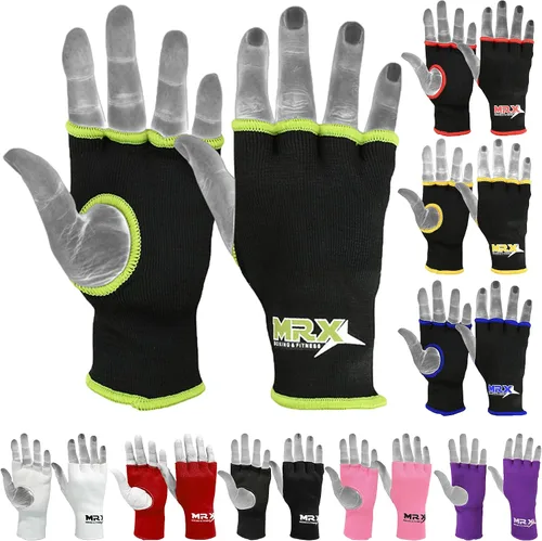 Vista 8 de Muay Thai Guantes interiores de boxeo protectores para mano, puño de MMA (negro, S)