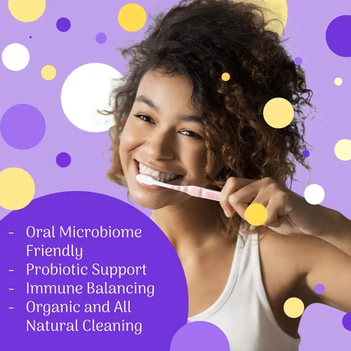 Vista 4 de Pasta de dientes prebiótica AllerPaste - apoyo para probióticos orales, inmunidad y salud sinusal duradera; fórmula tradicional a base de aceite