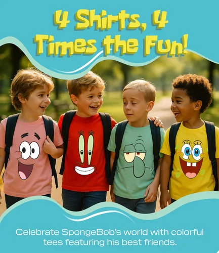 Vista 7 de Camiseta gráfica de Bob Esponja (Conjuntos) Patrick Star Calamardo Plancton Gary Atuendo Camiseta Niños pequeños/Cumpleaños a Ropa de niños